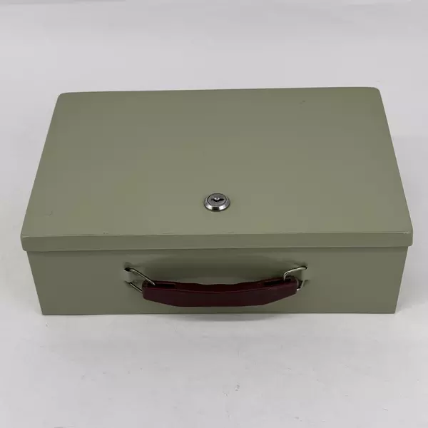 Green Metal Money Cash Box No Key