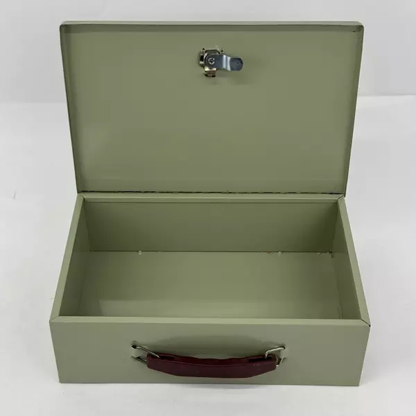 Green Metal Money Cash Box No Key