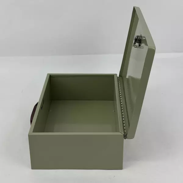 Green Metal Money Cash Box No Key