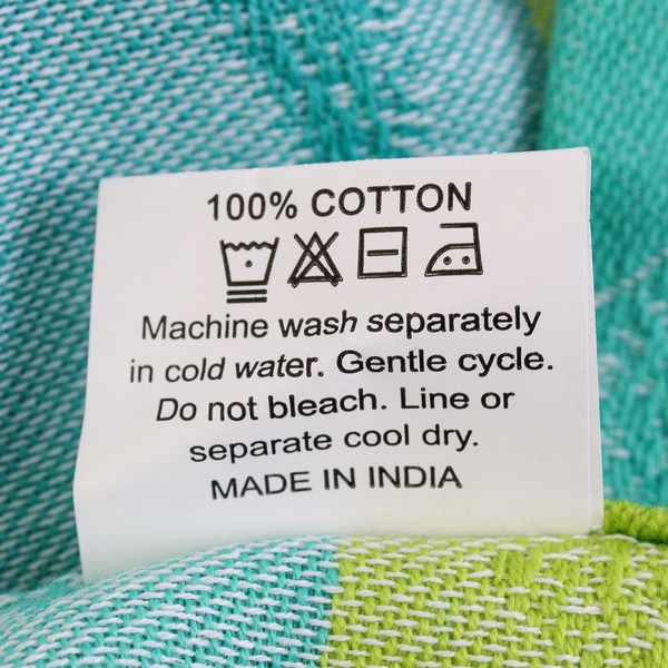 Primitive Artisan Nautical Starfish Plaid Cotton Tea Towel Coastal Decor