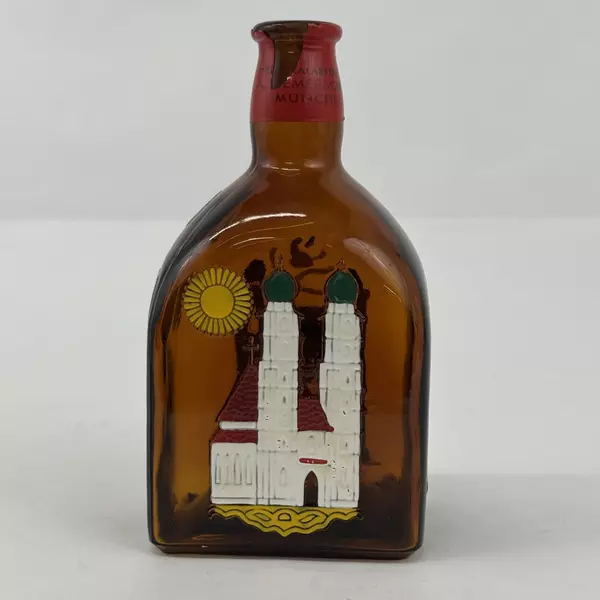 Vintage Hand Painted Anton Riemerschmid Munchen 0.7 L  Amber Bottle