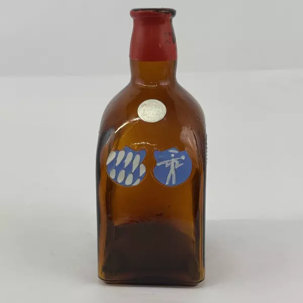 Vintage Hand Painted Anton Riemerschmid Munchen 0.7 L  Amber Bottle