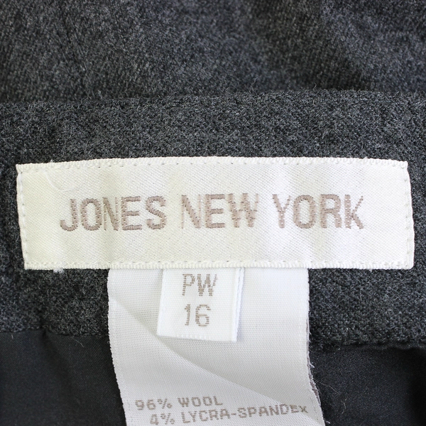 Jones New York Solid Gray Dress Skirt Wool Petite Womens Size 16