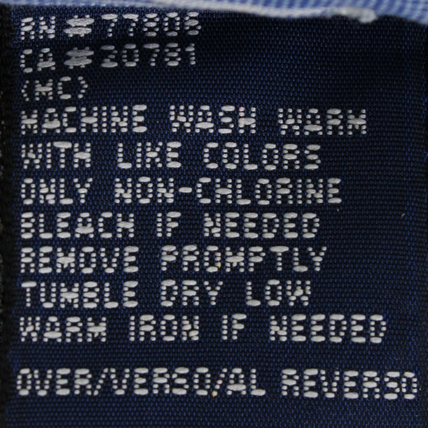 Tommy Hilfiger Long Sleeve Dress Shirt Blue/White Gingham Men's Shirts XL Flawed