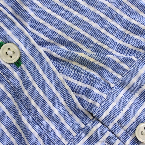 Tommy Hilfiger Long Sleeve Dress Shirt Blue/White Gingham Men's Shirts XL Flawed