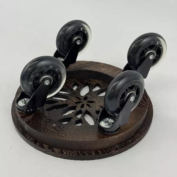 Rolling Wood Plant Caddy With Wheels