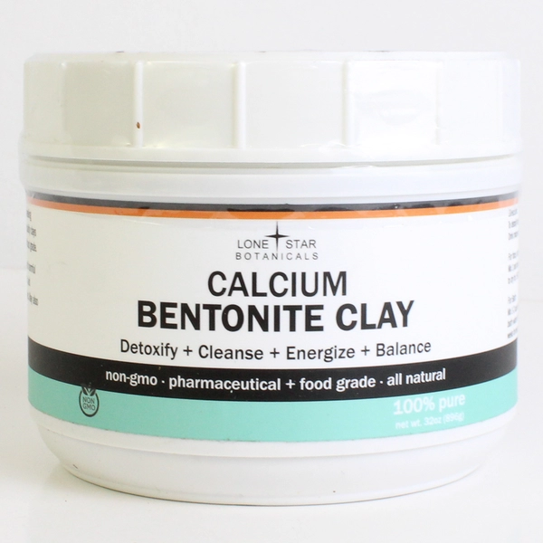 New Tub of Lone Star Botanicals Calcium Bentonite Clay 100% Pure 32 oz