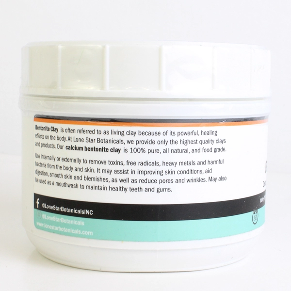 New Tub of Lone Star Botanicals Calcium Bentonite Clay 100% Pure 32 oz