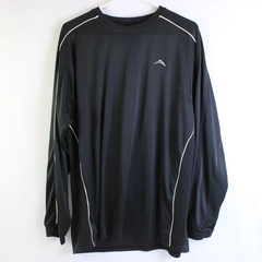 Cascade Sport Long Sleeve Black W/ White Stripe Workout Shirt Men's Size XL