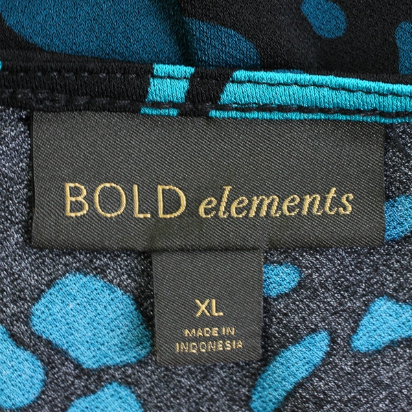 Bold Elements Blue/Pink/Black Butterfly Patterned Blouse Women's Size XL