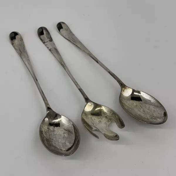 3 Piece Silver Plated Salad Fork And Spoon Set Made In China