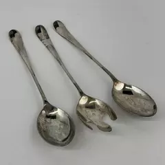 3 Piece Silver Plated Salad Fork And Spoon Set Made In China