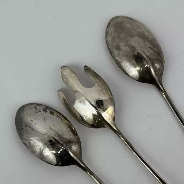 3 Piece Silver Plated Salad Fork And Spoon Set Made In China
