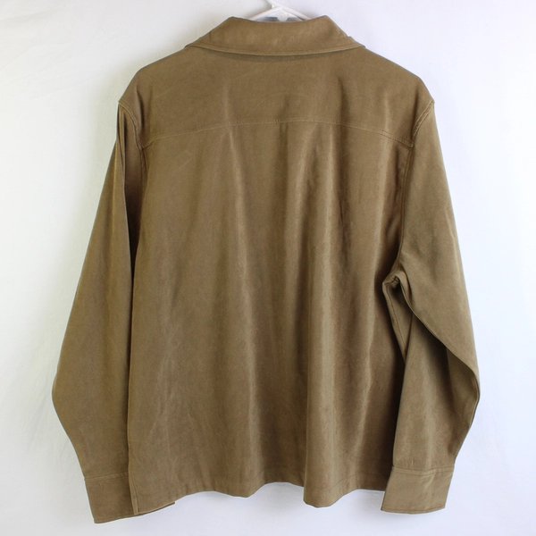 La Cabana Long Sleeve Button Up Shirt Solid Brown Color Womens Size XXL