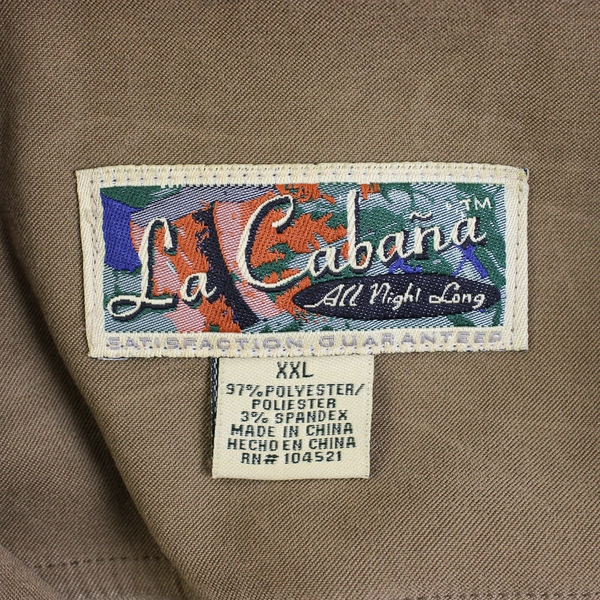 La Cabana Long Sleeve Button Up Shirt Solid Brown Color Womens Size XXL