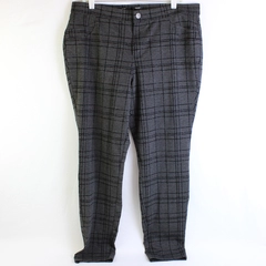 Simply Vera Vera Wang Square Pattern Gray Dress Pants Skinny Women's Size XL