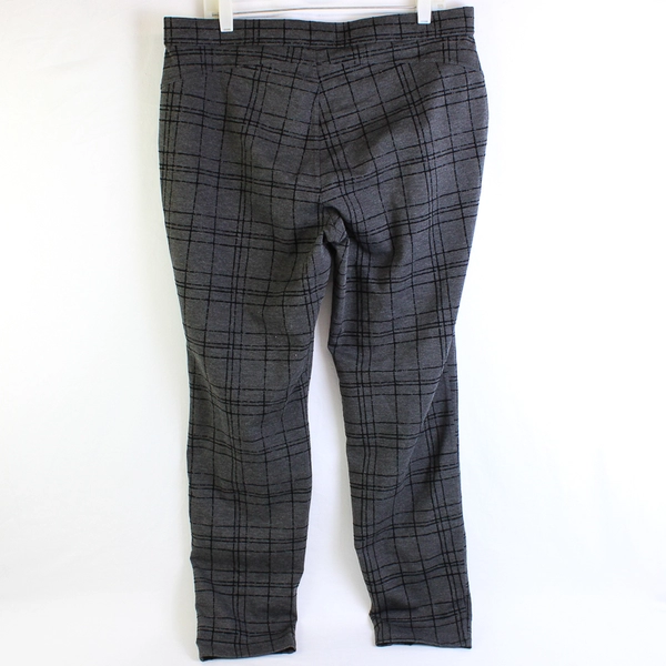 Simply Vera Vera Wang Square Pattern Gray Dress Pants Skinny Women's Size XL