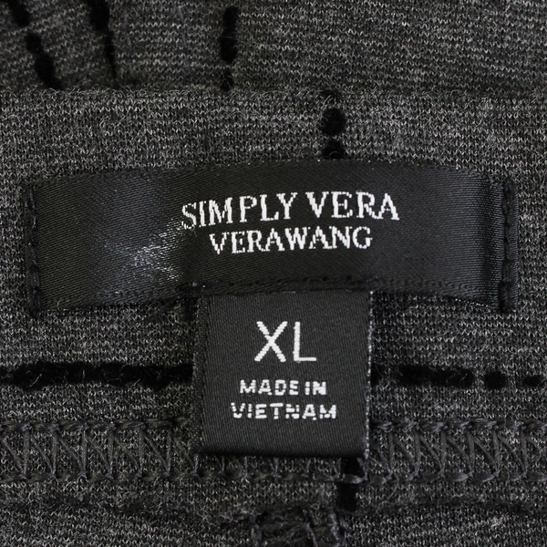 Simply Vera Vera Wang Square Pattern Gray Dress Pants Skinny Women's Size XL