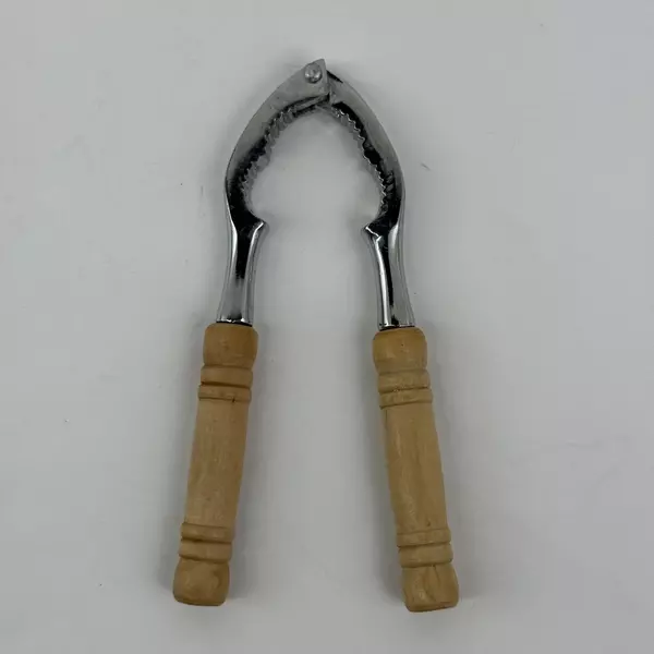 Vintage Wood Handled Stainless Steel Nut Cracker