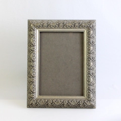 Heavy Ornate Embossed Silver-Colored 5"x7" Photo Frame