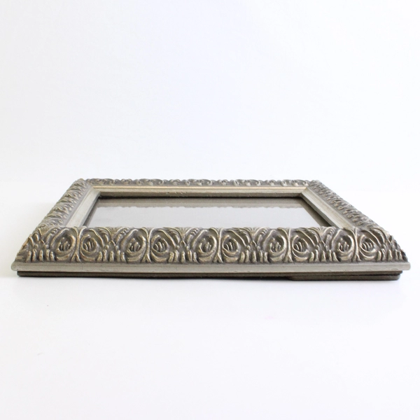 Heavy Ornate Embossed Silver-Colored 5"x7" Photo Frame