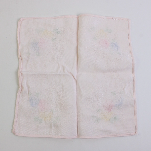 Set of 4 Vintage Pink Damask Floral Napkins FLAWED