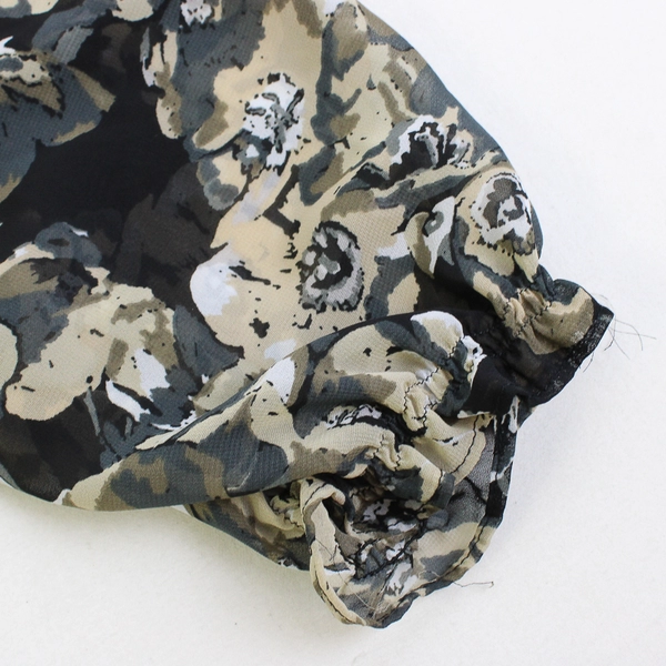 A.n.a. Grean/Black Floral Long Sleeve Blouse Women's Size XL