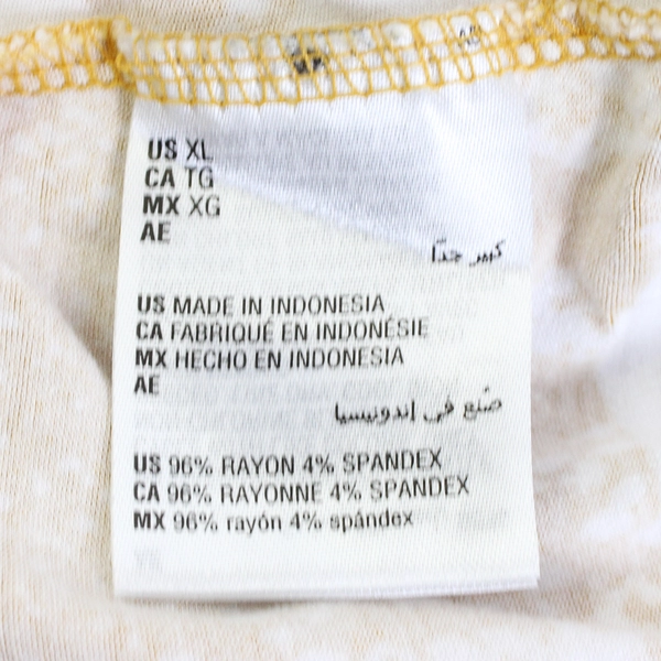 JM Collection Yellow/White Floral Quarter Length Sleeve Shirt Women's Size XL