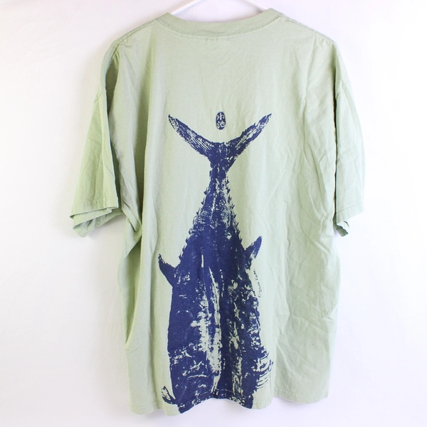 Gildan Unisex XL Green Shirt with Fish Printed on Front and Back