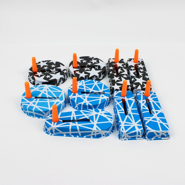 Lot of 9 Oriental Trading Co. Blue & Black Noisemakers Party Favors