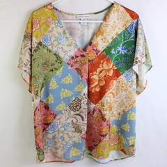 Cupcake And Cashmere Multicolor Floral Sleeveless Blouse Women's Size L