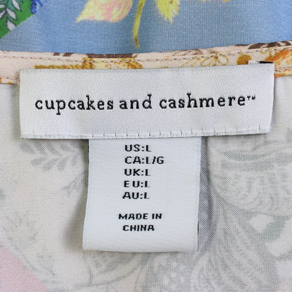 Cupcake And Cashmere Multicolor Floral Sleeveless Blouse Women's Size L