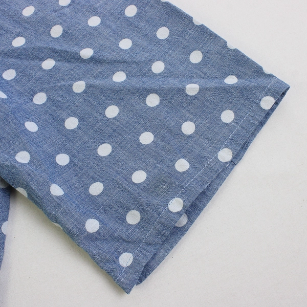 Tommy Hilfiger Blue/White Polka Dot Short Sleeve Button Up Shirt Women's Size XL