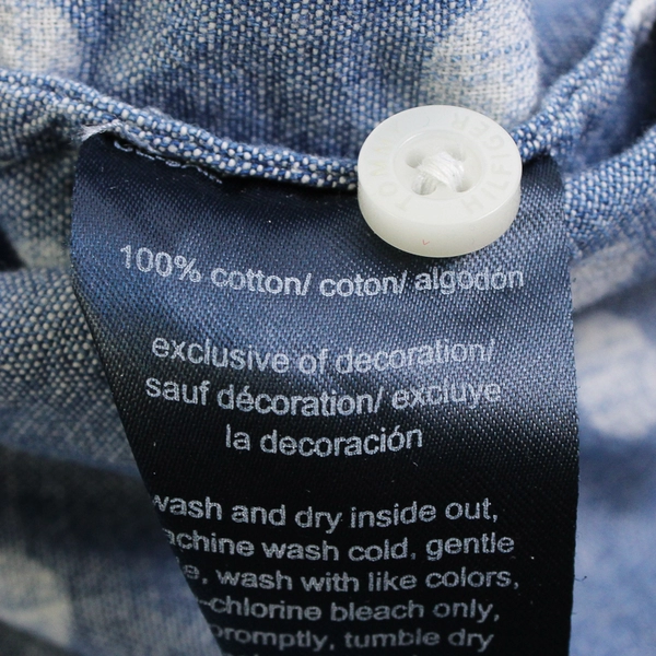 Tommy Hilfiger Blue/White Polka Dot Short Sleeve Button Up Shirt Women's Size XL