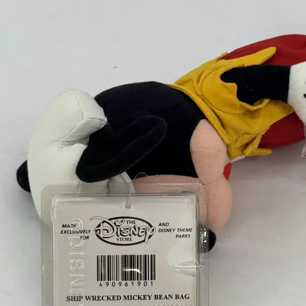 Disney Store Ship Wrecked Mickey Mouse Mini Bean Bag Plush