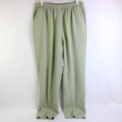 Alfred Dunner Light Green Elastic Band Loose Fit Pants Women's Size 16