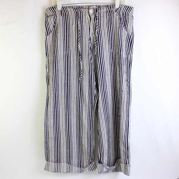 Just Living Blue/White Vertical Striped Loose Pants Women's Size L
