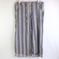 Just Living Blue/White Vertical Striped Loose Pants Women's Size L