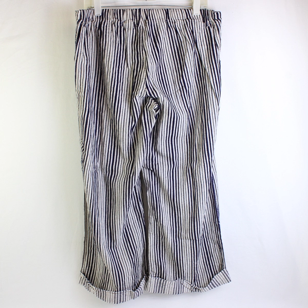 Just Living Blue/White Vertical Striped Loose Pants Women's Size L