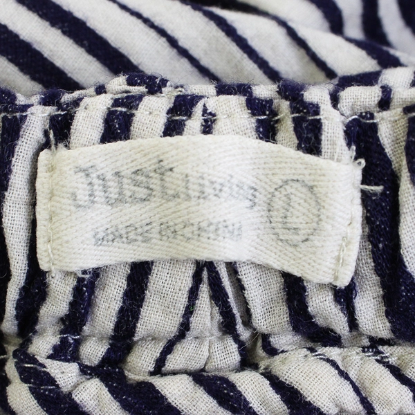 Just Living Blue/White Vertical Striped Loose Pants Women's Size L