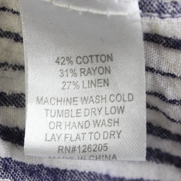 Just Living Blue/White Vertical Striped Loose Pants Women's Size L