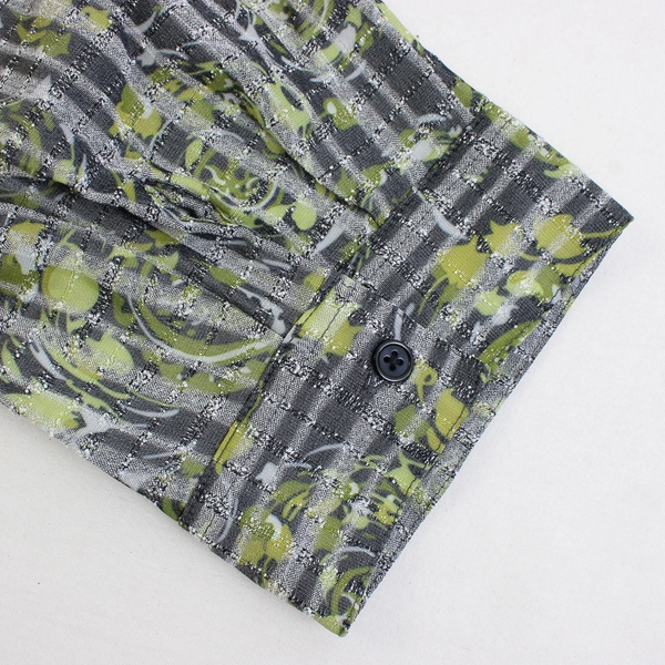 Christopher & Banks Floral/Strip Quarter Length Sleeve Button Up Women's Size XL