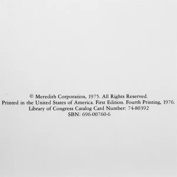 Better Homes & Gardens Cookbook: Heritage 1976 1st Edition 4th Printing