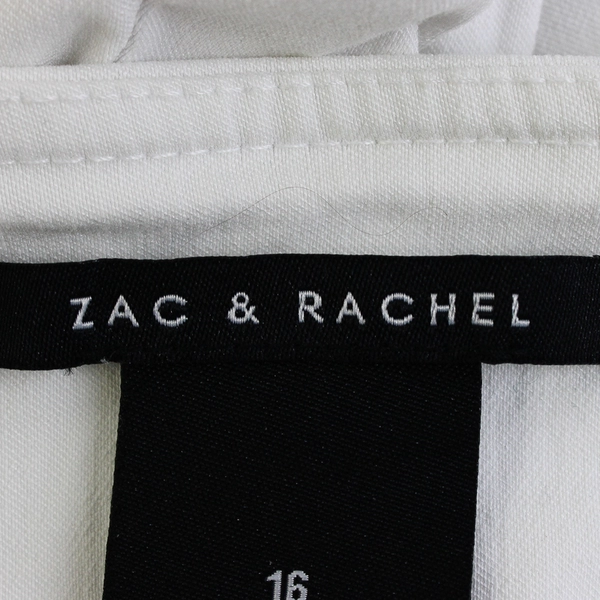 Zac & Rachel White Capri Pants Elastic Waist Band Rose Gold Hardware Women's 16