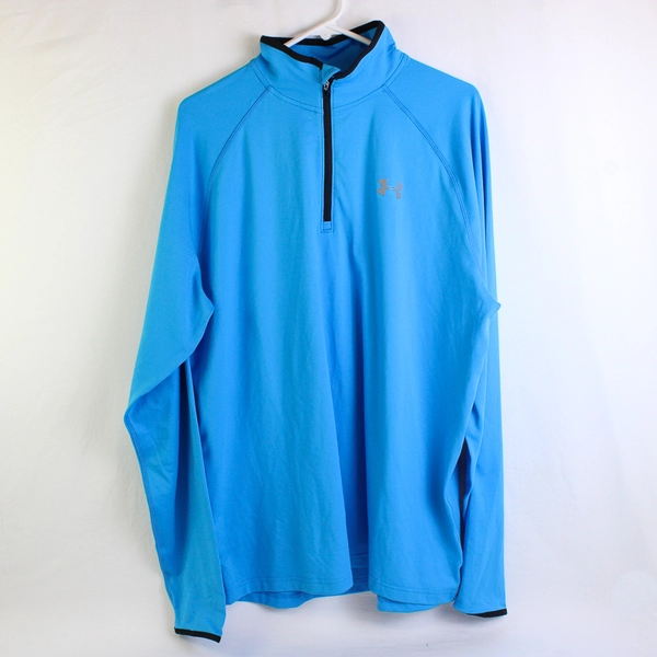 Under Armour Blue/Black Quarter Zip Long Sleeve Jacket Fitted Men's Size XL