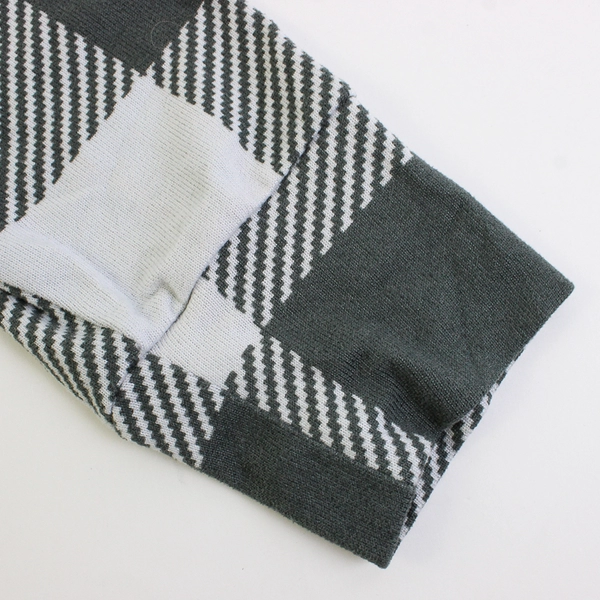 LuLaRoe Gray Gingham Long-Sleeve V-Neck Sweater Women's Large