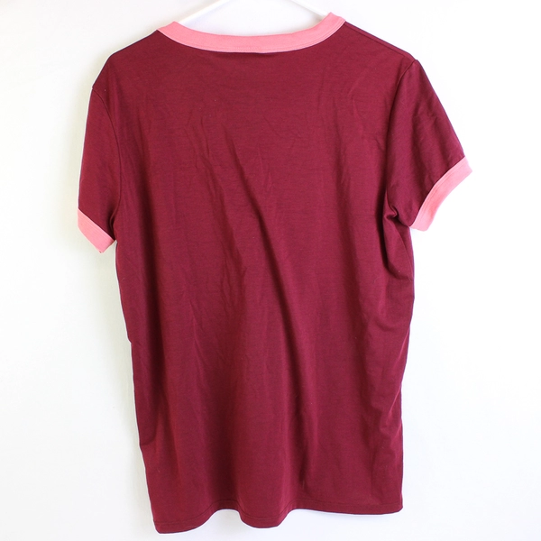 LuLaRoe Rainbow Graphic Red Ringer T-Shirt Women's Medium