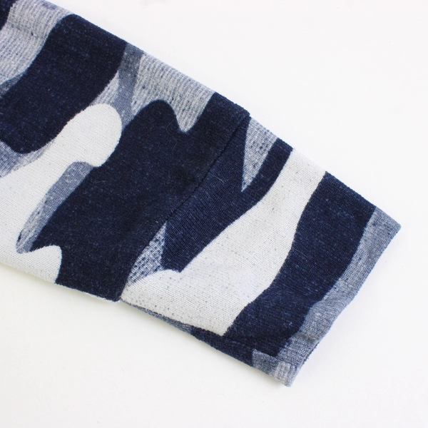 LuLaRoe Blue Camo Long-Sleeve V-Neck Shirt Women's Size Medium