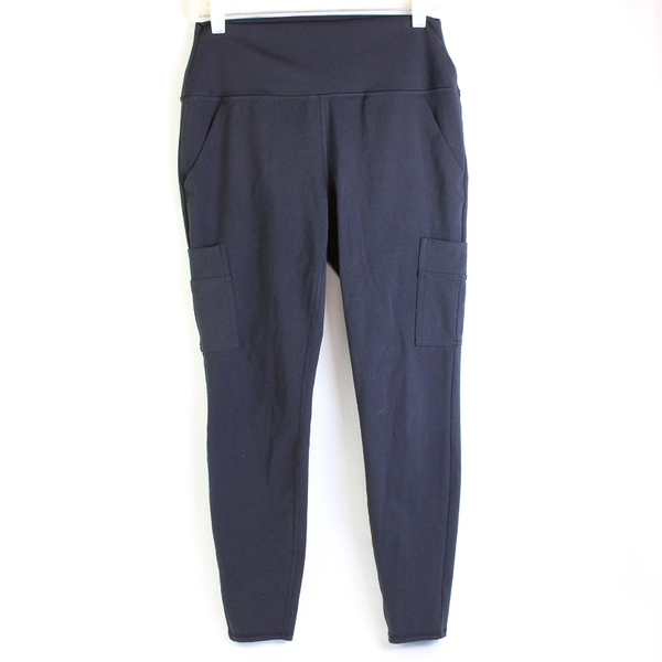 Spyder Active Solid Black Color Leggings W/ Pockets Women's Size L