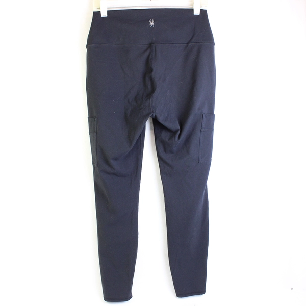 Spyder Active Solid Black Color Leggings W/ Pockets Women's Size L